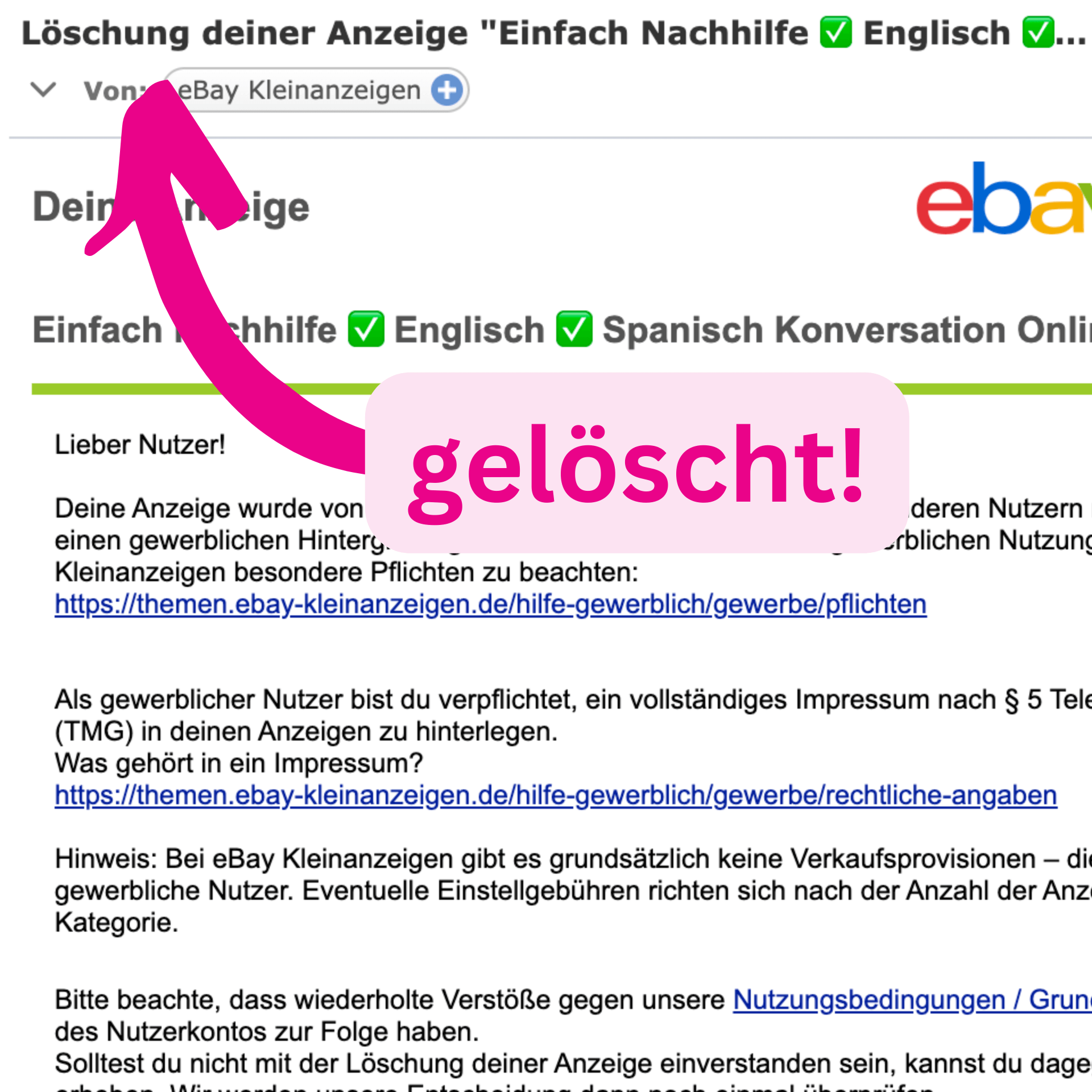 So Reagierst Du, Wenn Deine EBay Kleinanzeigen Anzeige Gelöscht Wurde ...