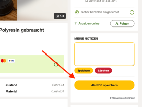 Kleinanzeigen Anzeige als PDF speichern